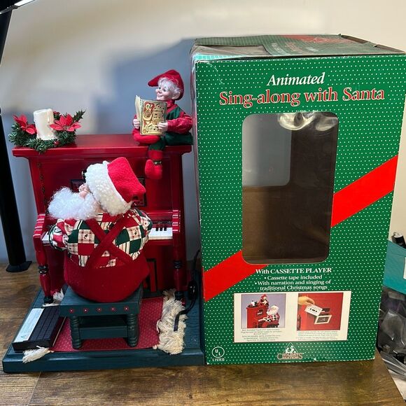 1995 Holiday Creations Animated Sing along with Santa Plays Piano & Moves WORKS! - Picture 1 of 12
